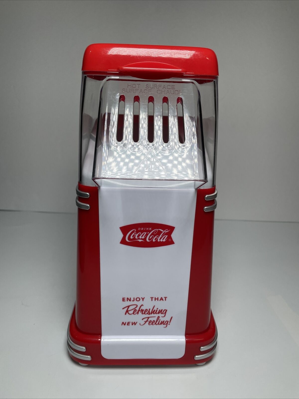 Coca-Cola Mini Retro Popcorn Maker Fishtail Logo Hot Air Machine by Nostalgia