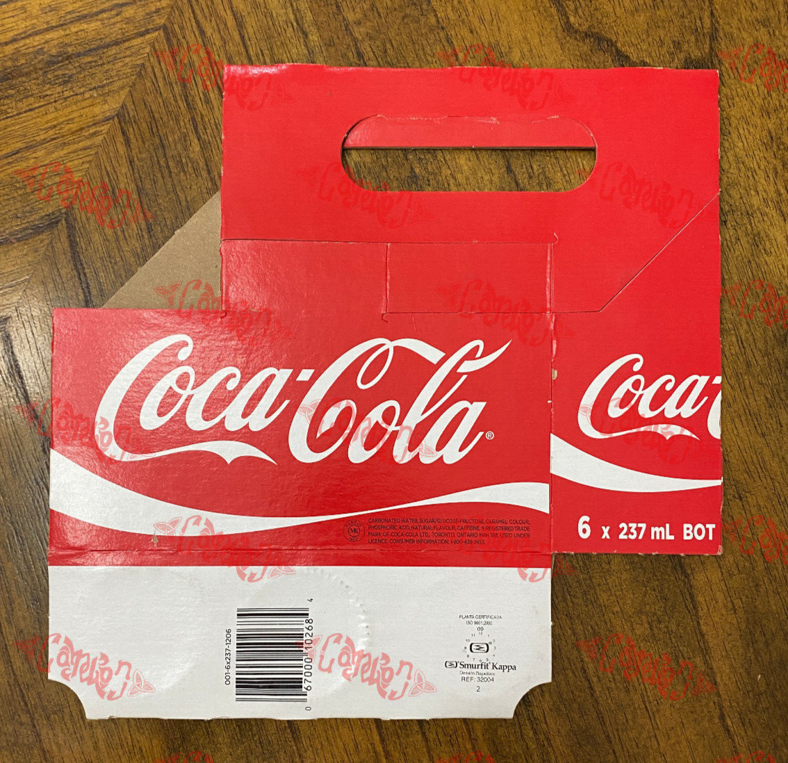 Coca Cola 6 Pack (8oz) Empty Carrying Case Canadian