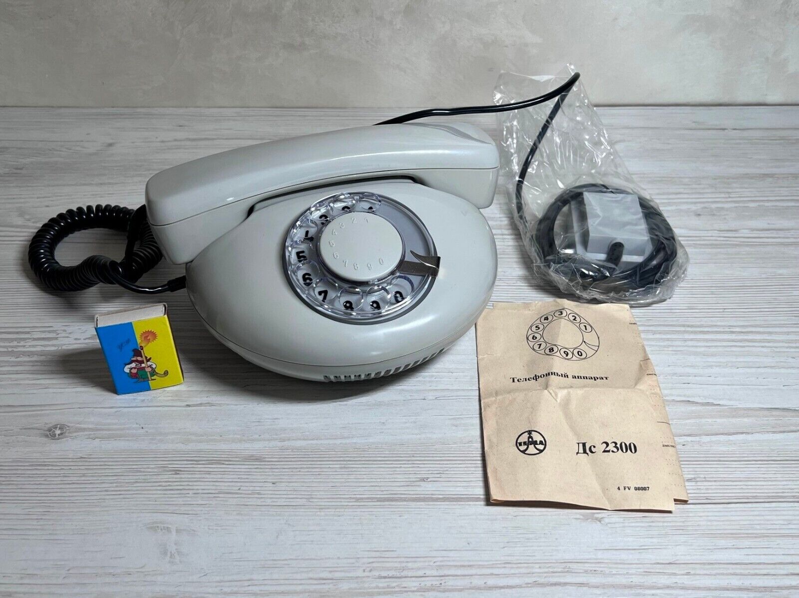 Vintage Retro Rotary Telephone 1992 TESLA DS2300 Gray New Exc