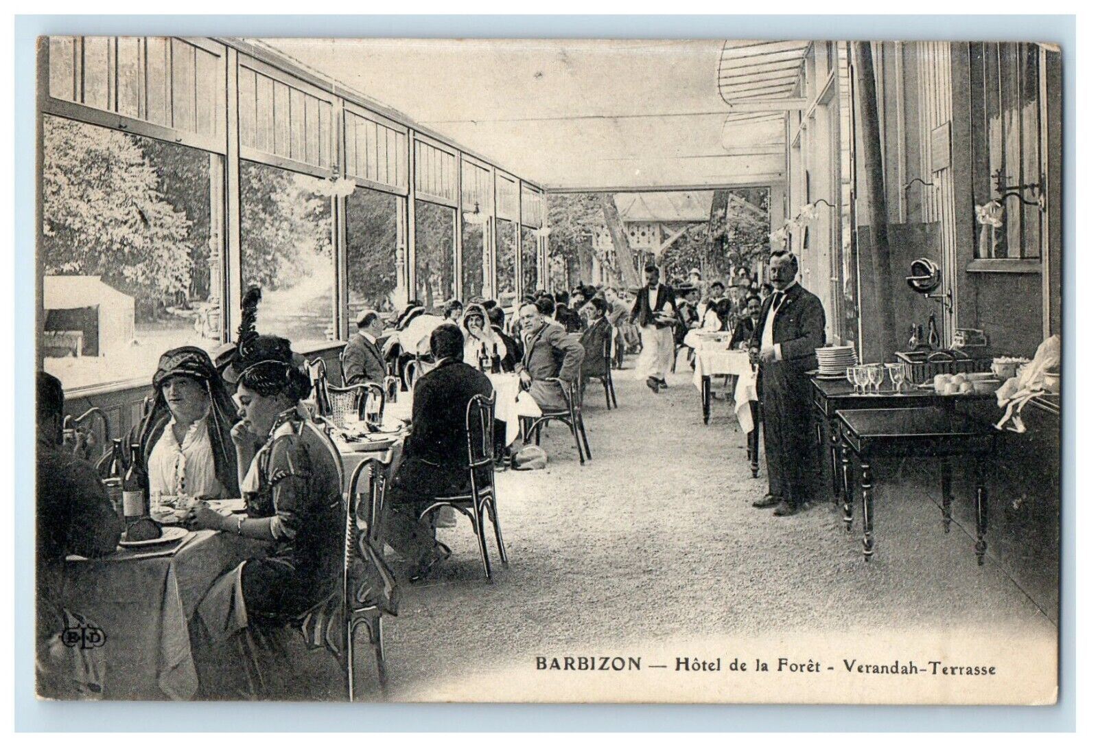 c1910\'s Barbizon Hotel De La Foret Verandah Terrase Unposted Antique Postcard