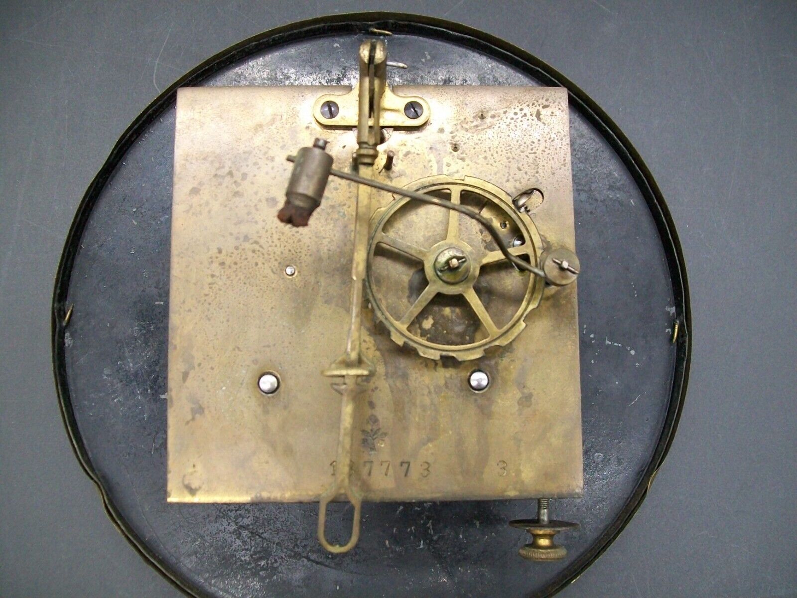 Vintage German Uhrenfabrik Clock Movement and dial for Parts or Repair