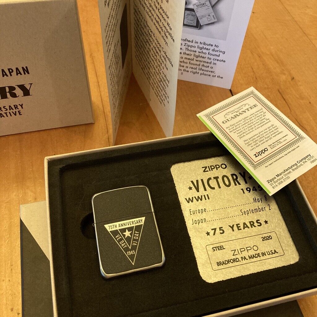 ZIPPO 75th Anniversary Commemorative of the End of WWII, VE Day, 49264 Gift Box