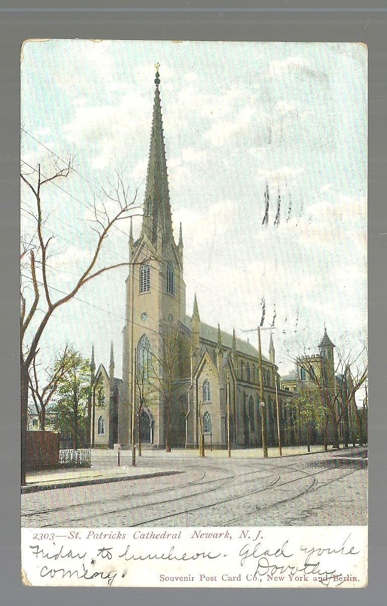 New Jersey Postcard Newark St. Patrick's Church 1909