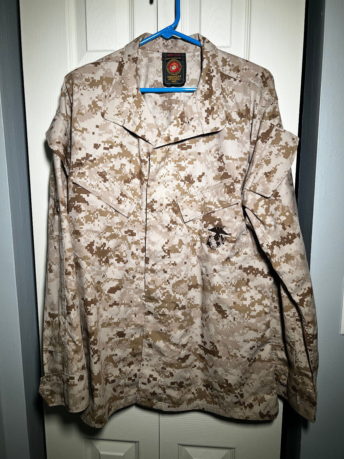U.S. Marine Corps USMC Desert MarPat Camouflage Blouse Shirt Top Medium Regular