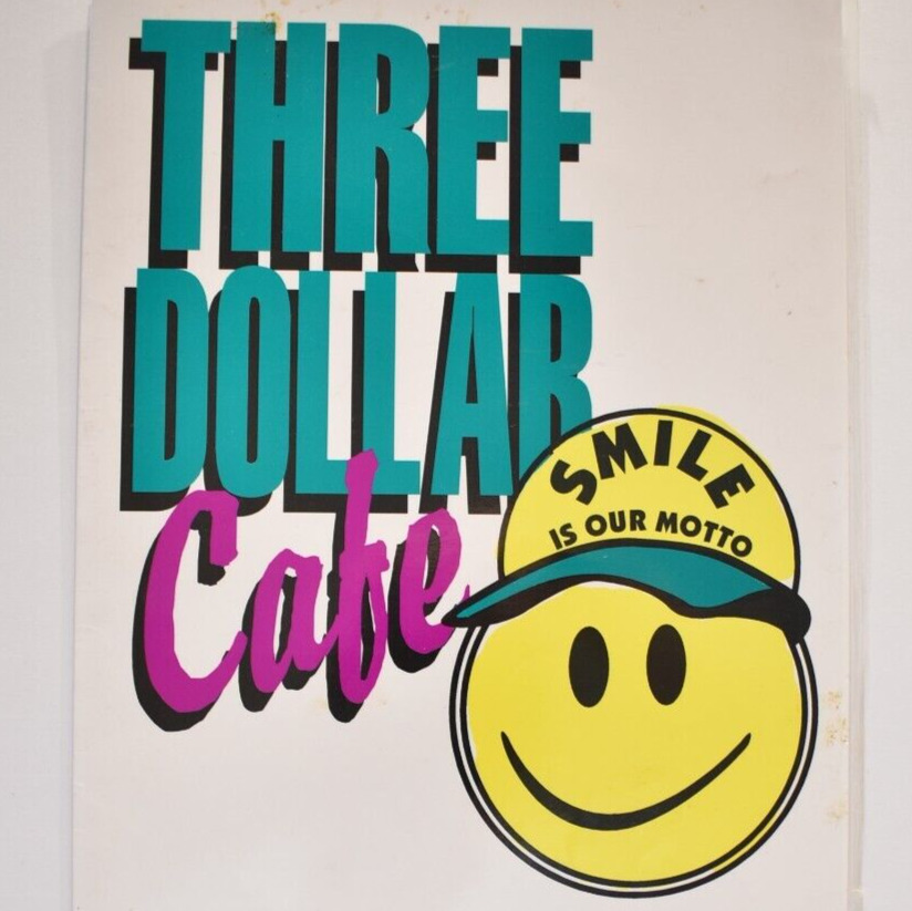 1998 Three Dollar Cafe Menu Dunwoody Marietta Buckhead Snellville Kennesaw GA