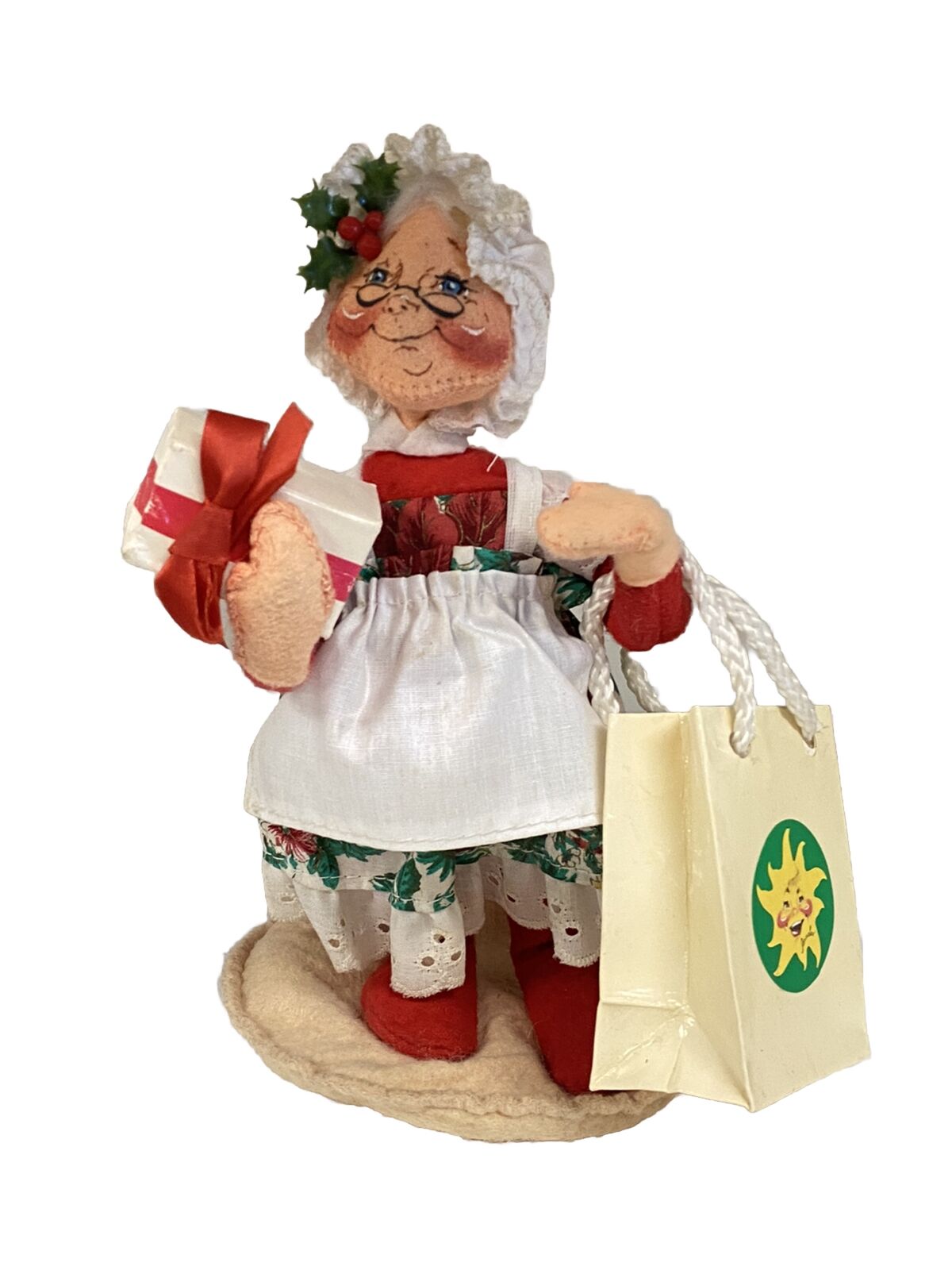 Vintage 1994 Annalee Miss Clause Christmas Shopping Doll Figurine