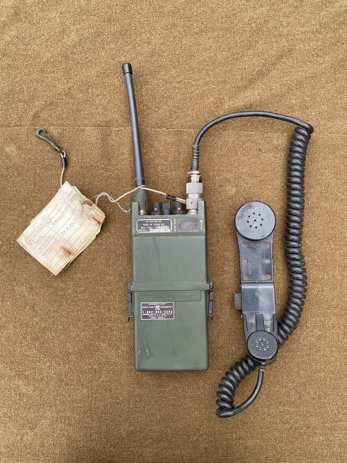 Cold War Era PRC-68 Radio And Handset