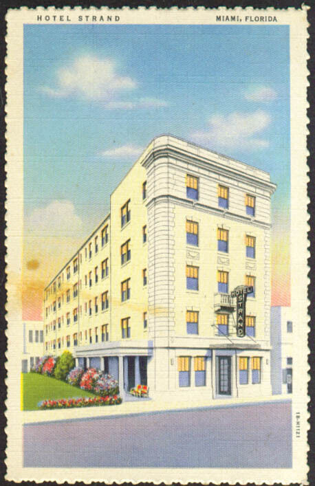 Hotel Strand 226 NE 2nd St Miami FL postcard 1930s