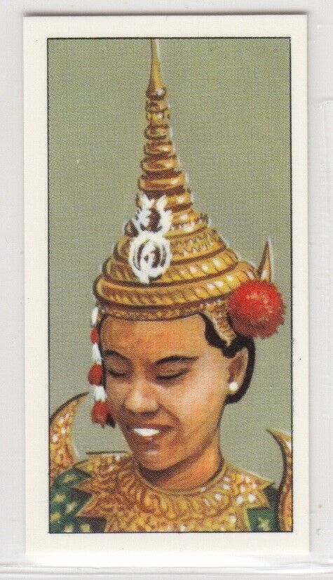 CAMBODIAN DANCER Cambodia Vintage 1973 Ethnic Peoples Card HEAD DRESSES