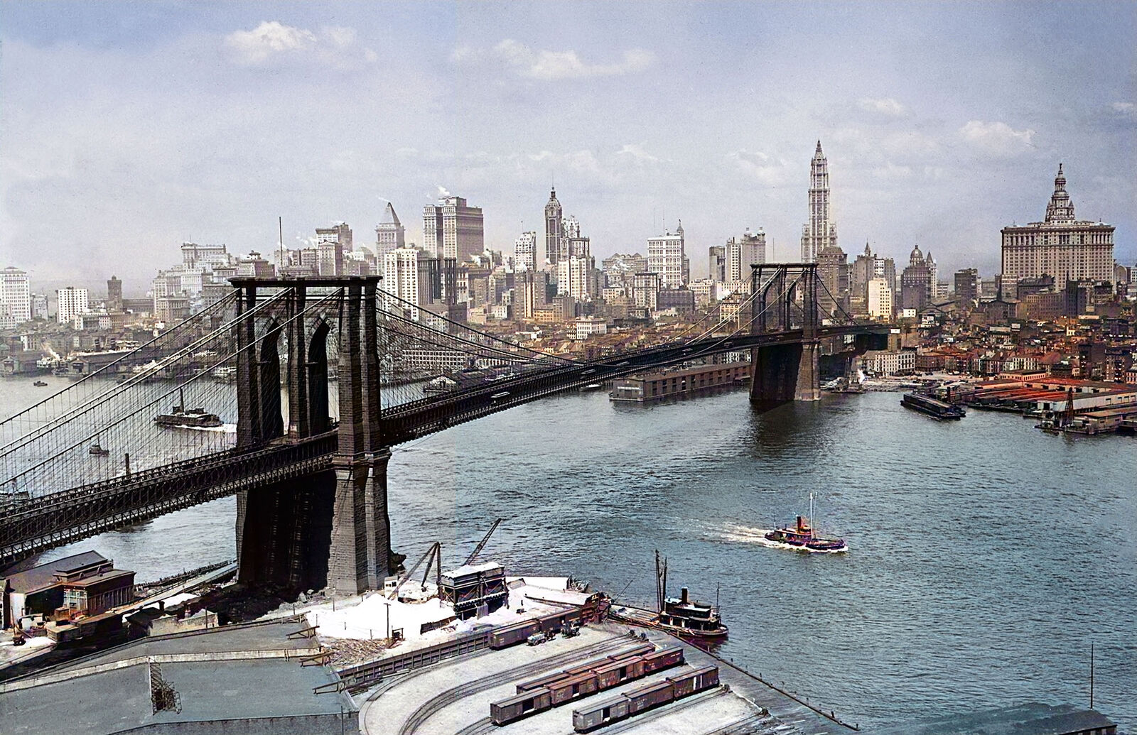 1910\'s  Brooklyn Bridge & NYC Skyline Old Photo  11\