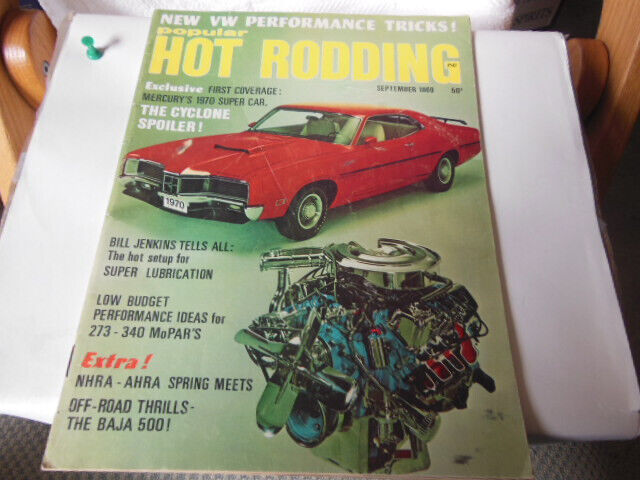 Popular Hot Rodding Magazine September 1969 Cyclone Spoiler Bill Jenkins