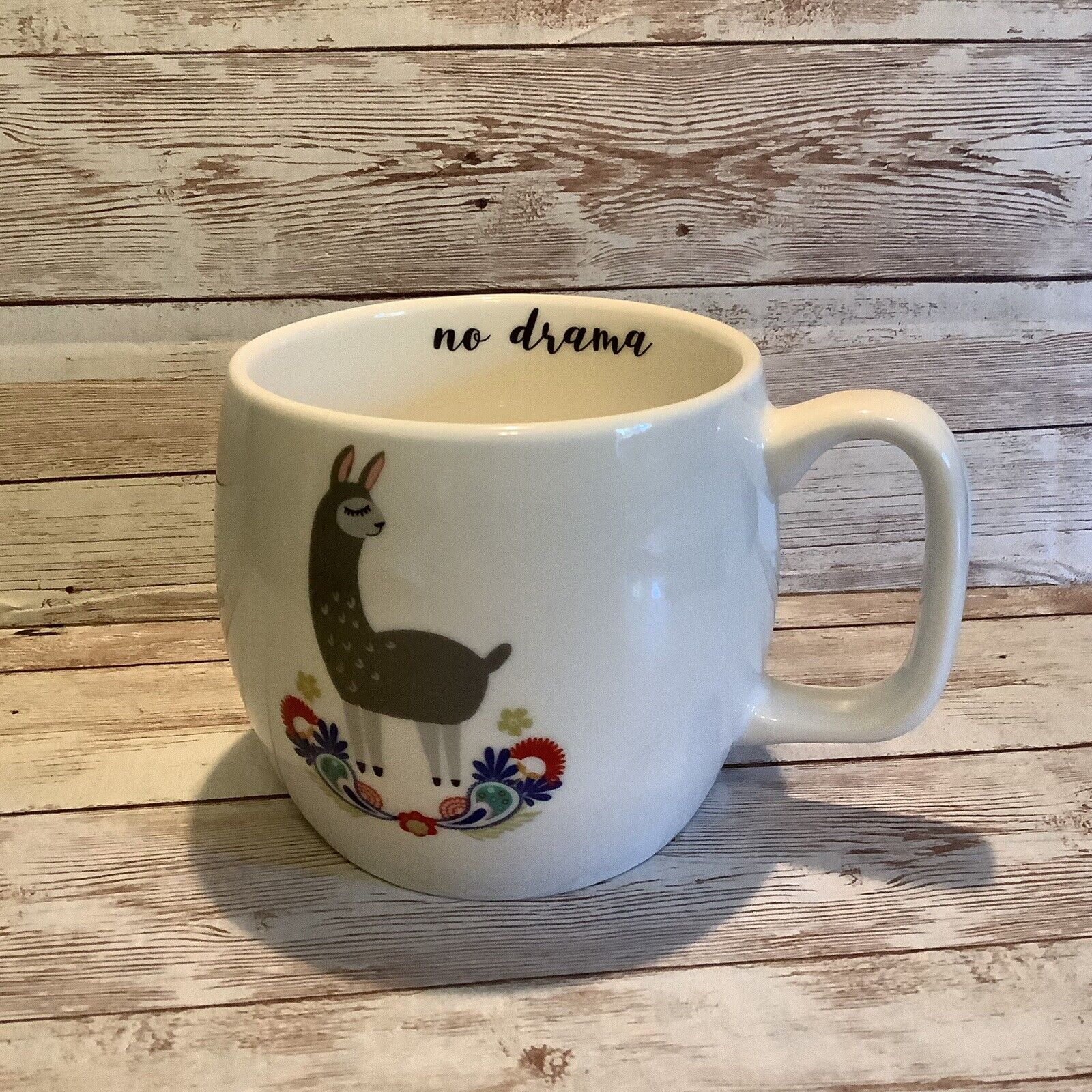 No Drama Llama Coffee Opal house Mug Target Tea Cup White Alpaca Porcelain