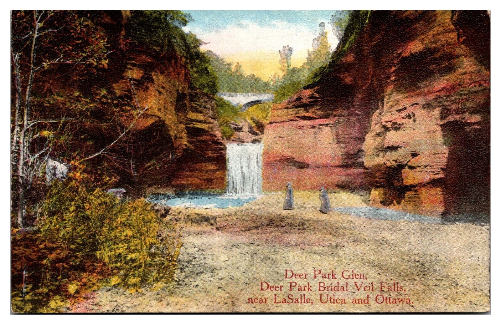 Antique Deer Park Glen, Deer Park Bridal Veil Falls, LaSalle, Utica, Ottawa, IL