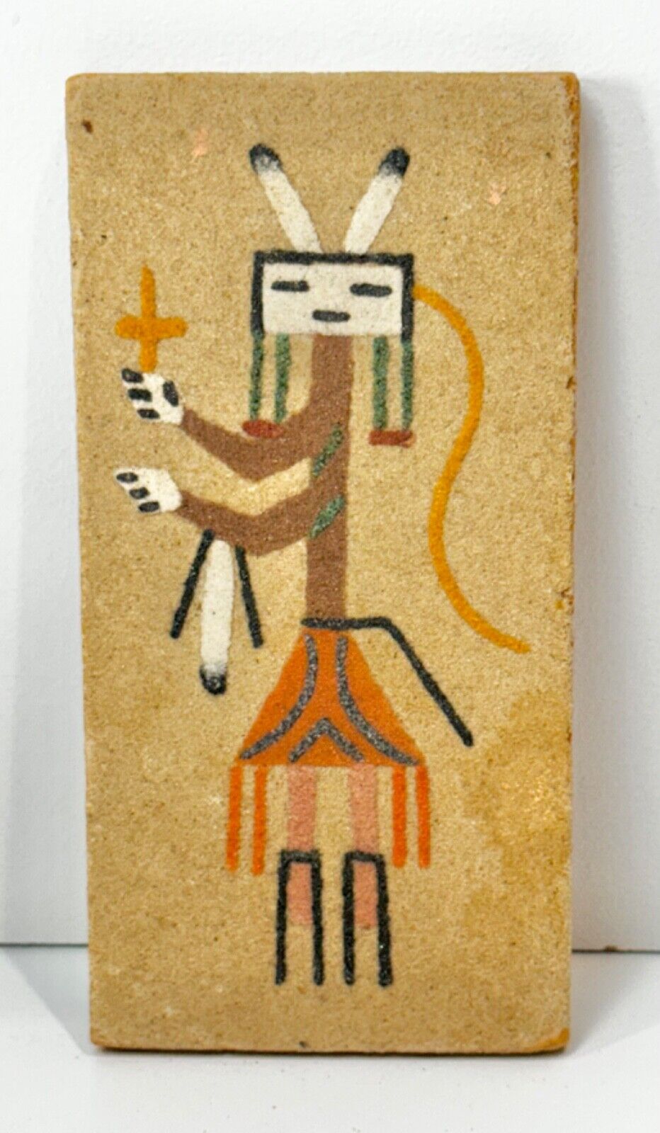 Emma Yazzie Navajo Sand Art Painting Yei Bei Chai On Wood