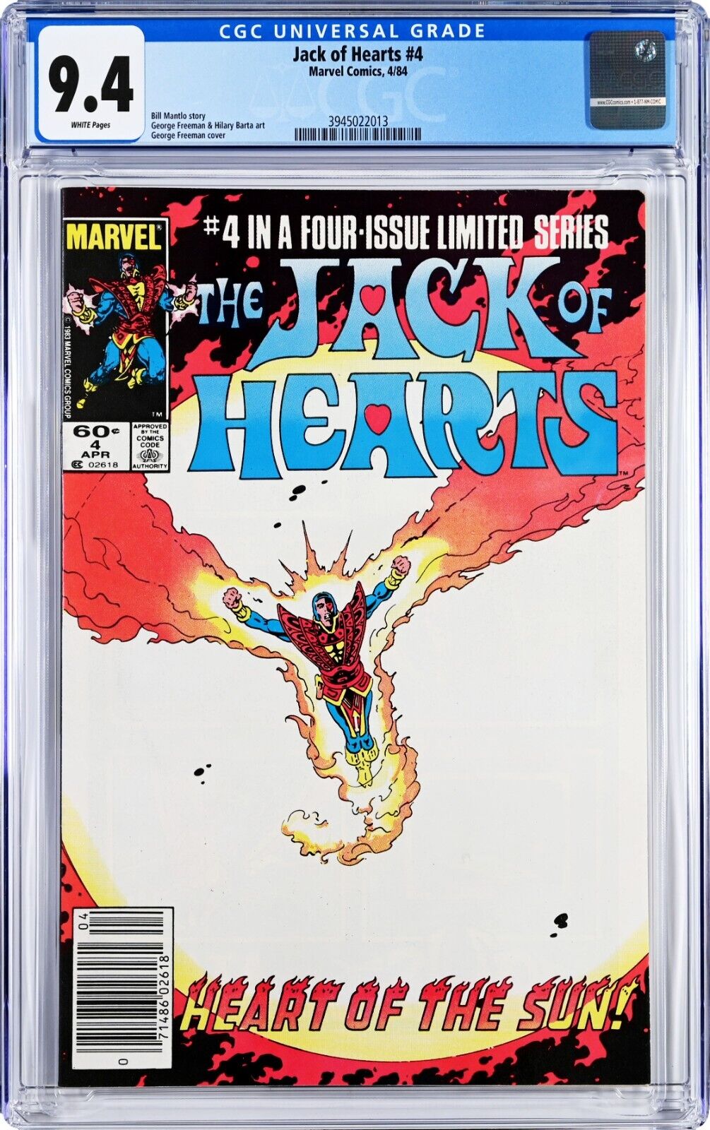 Jack of Hearts #4 CGC 9.4 (Apr 1984, Marvel) Limited Series, Bill Mantlo story