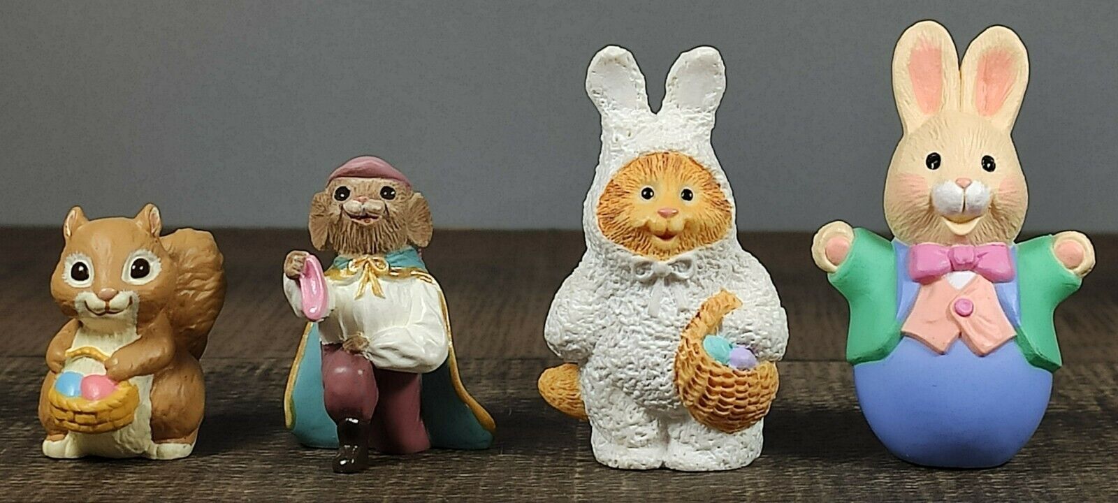 Hallmark Merry Miniatures Easter 1994- Bunny, Squirrel And Mouse