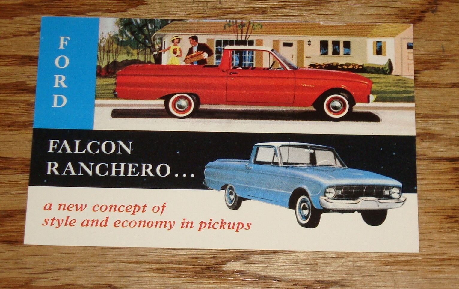 Original 1960 Ford Falcon Ranchero Pickup Postcard 60