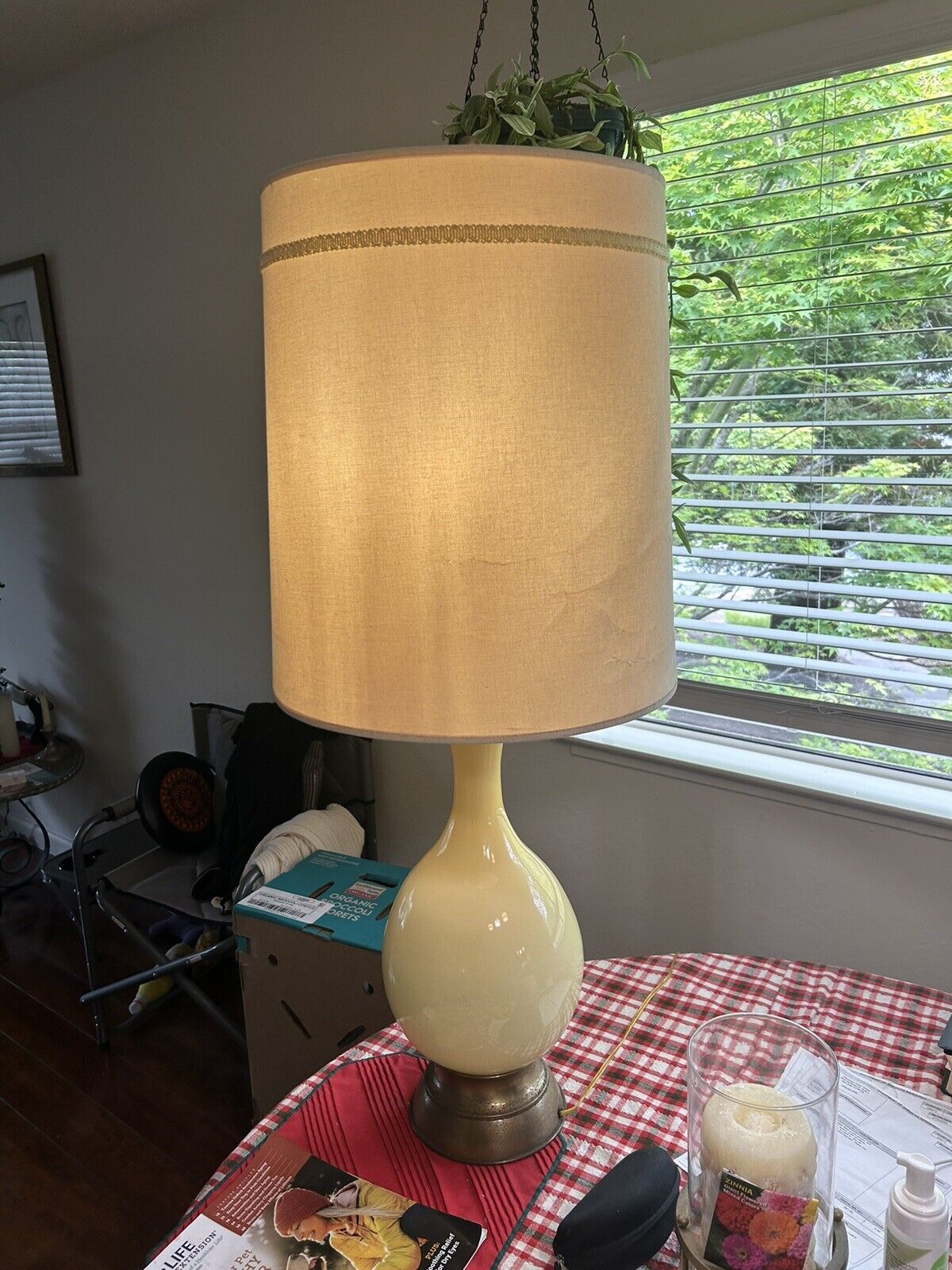 mid century modern glass table lamp