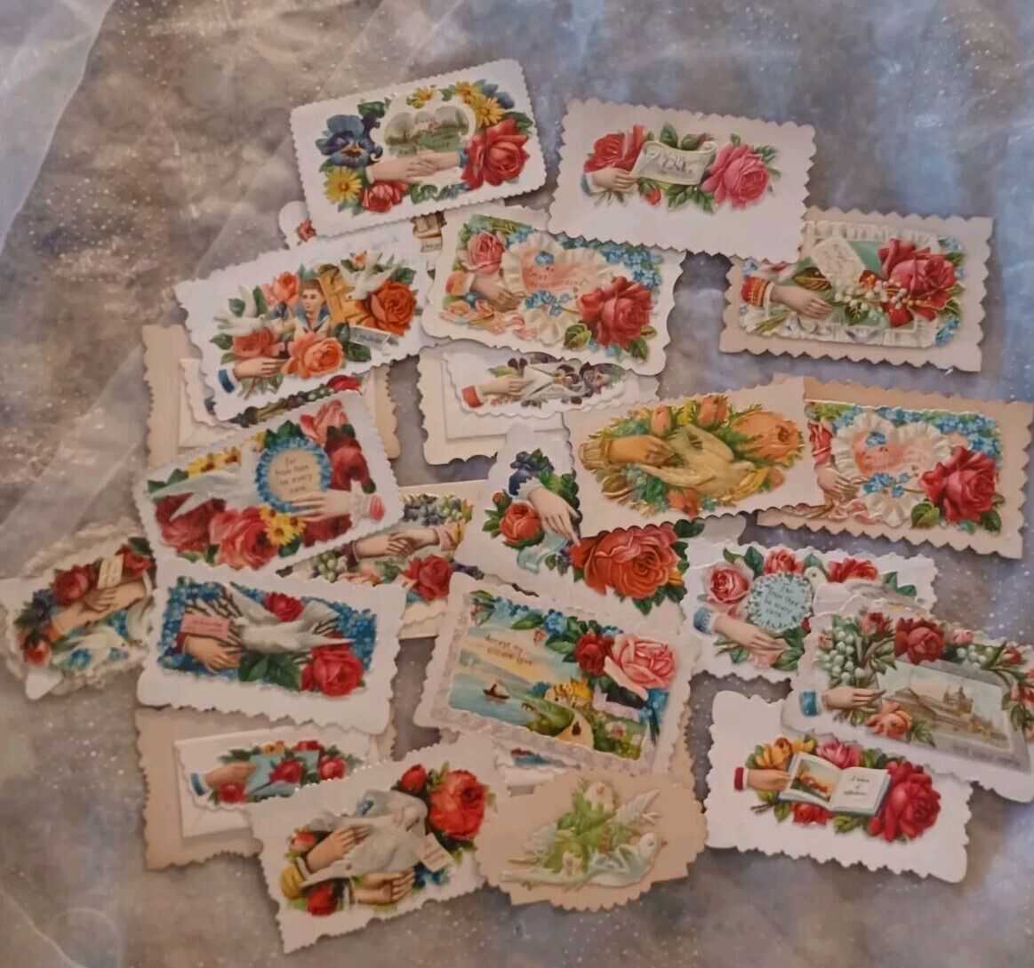 Lot of 30 Vintage Victorian Fancy Calling Cards 
