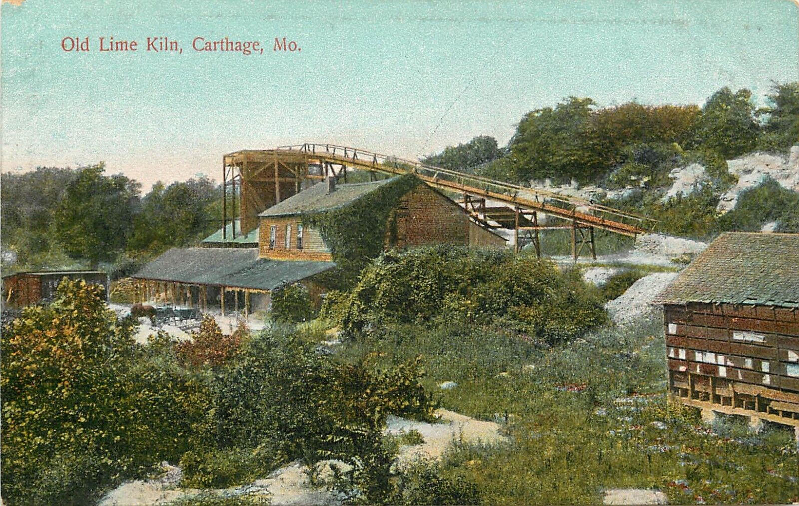 c1910 Chromograph Postcard; Old Lime Kiln, Carthage MO Jasper County unposted