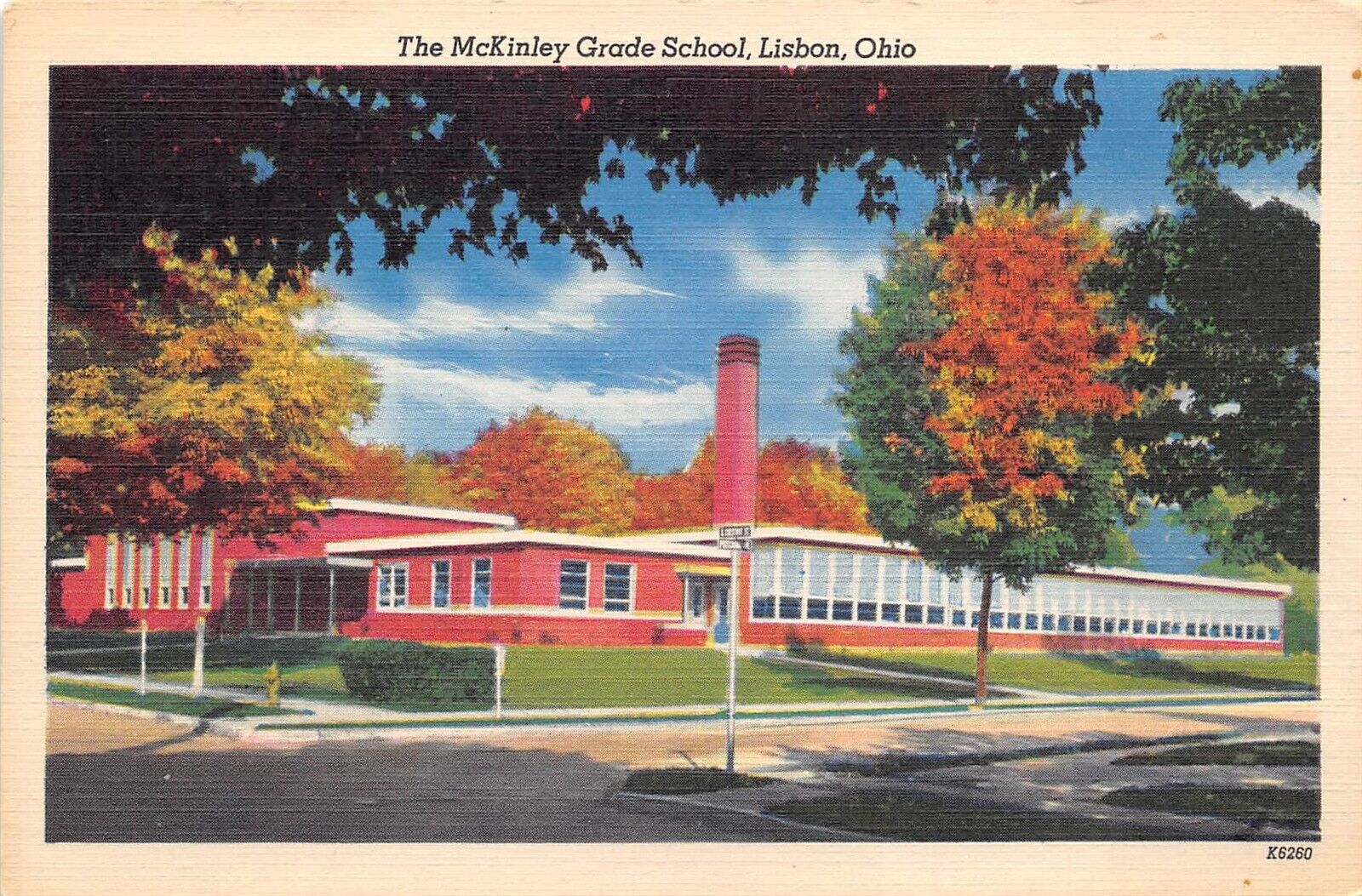 Lisbon Ohio c1952 Postcard The McKinley Grade School 