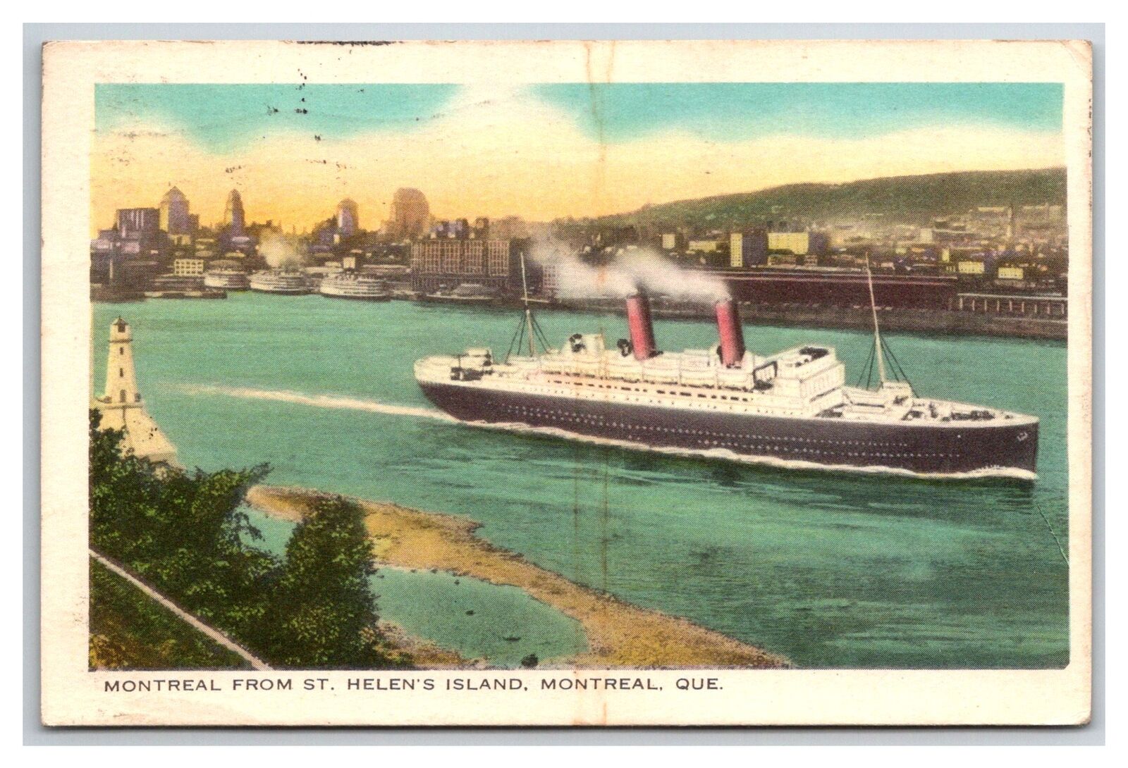 Steamer Ocean liner ~ Montreal from St. Helen\'s Island Quebec