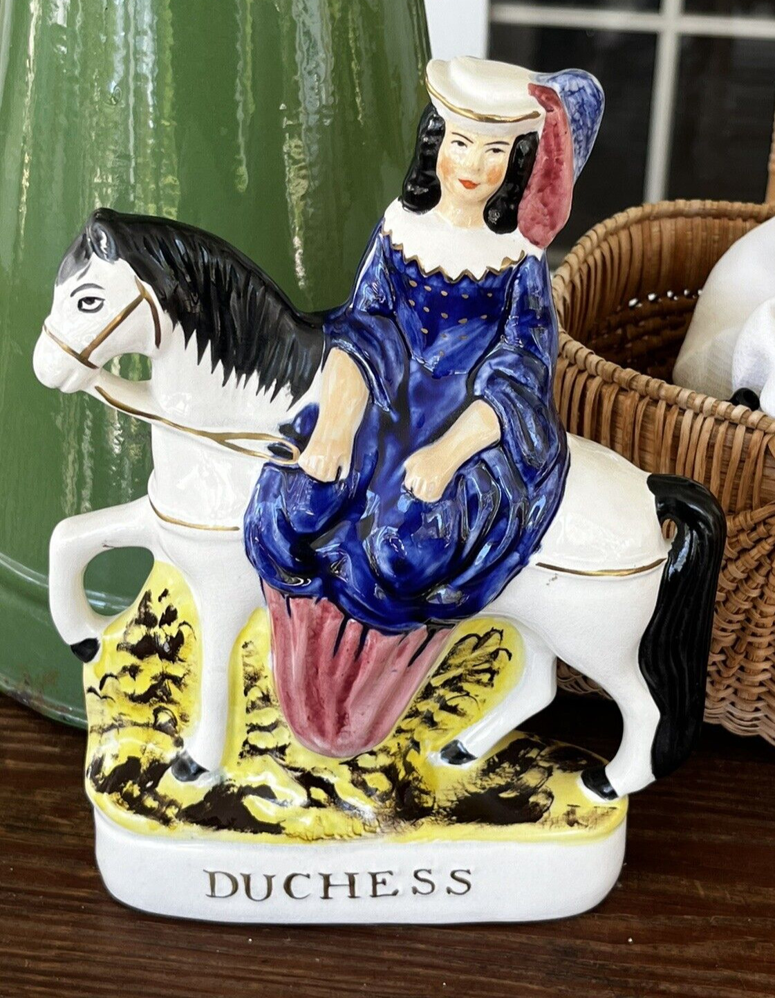 Antique Staffordshire Figure of Duchess of Cambridge on Horseback 9.5\