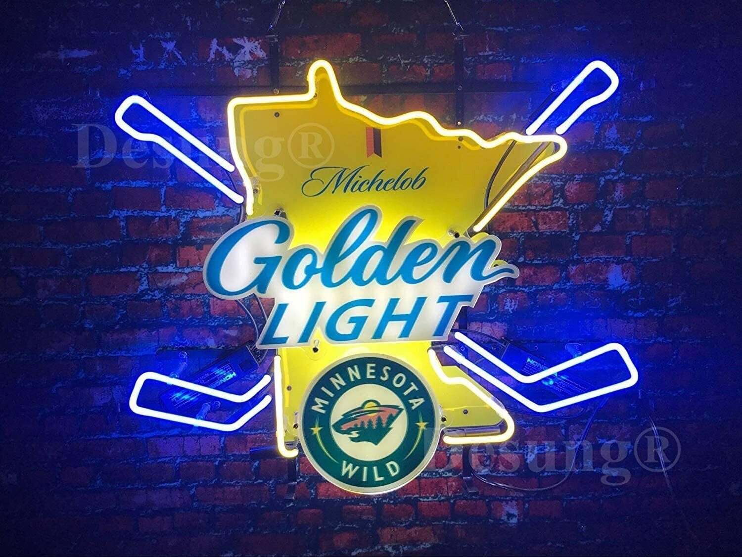 New Minnesota Wild Michelob Golden Neon Light Sign 24\