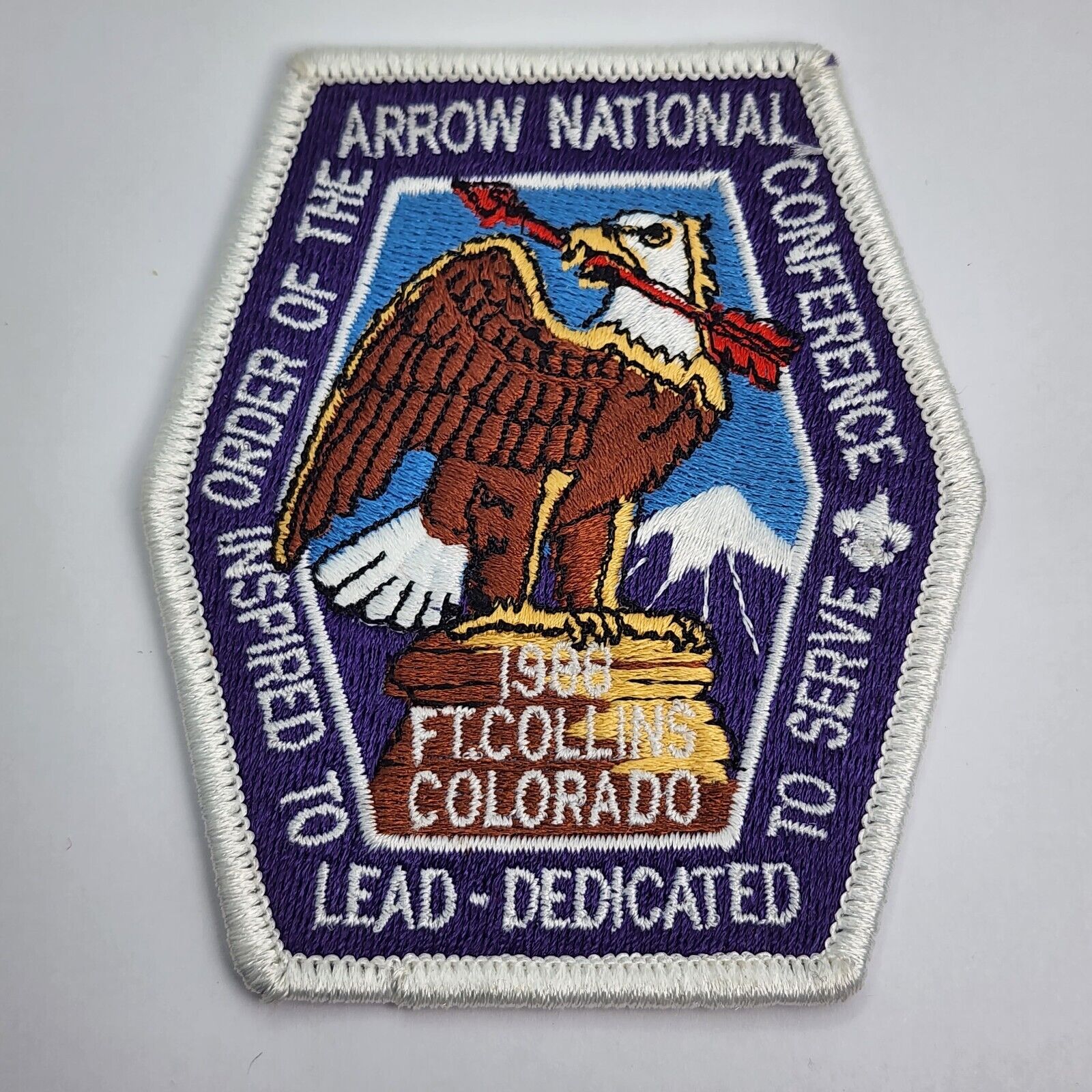 NOAC 1988 Inspired To Lead Dedicated To Serve Patch New 3.9\