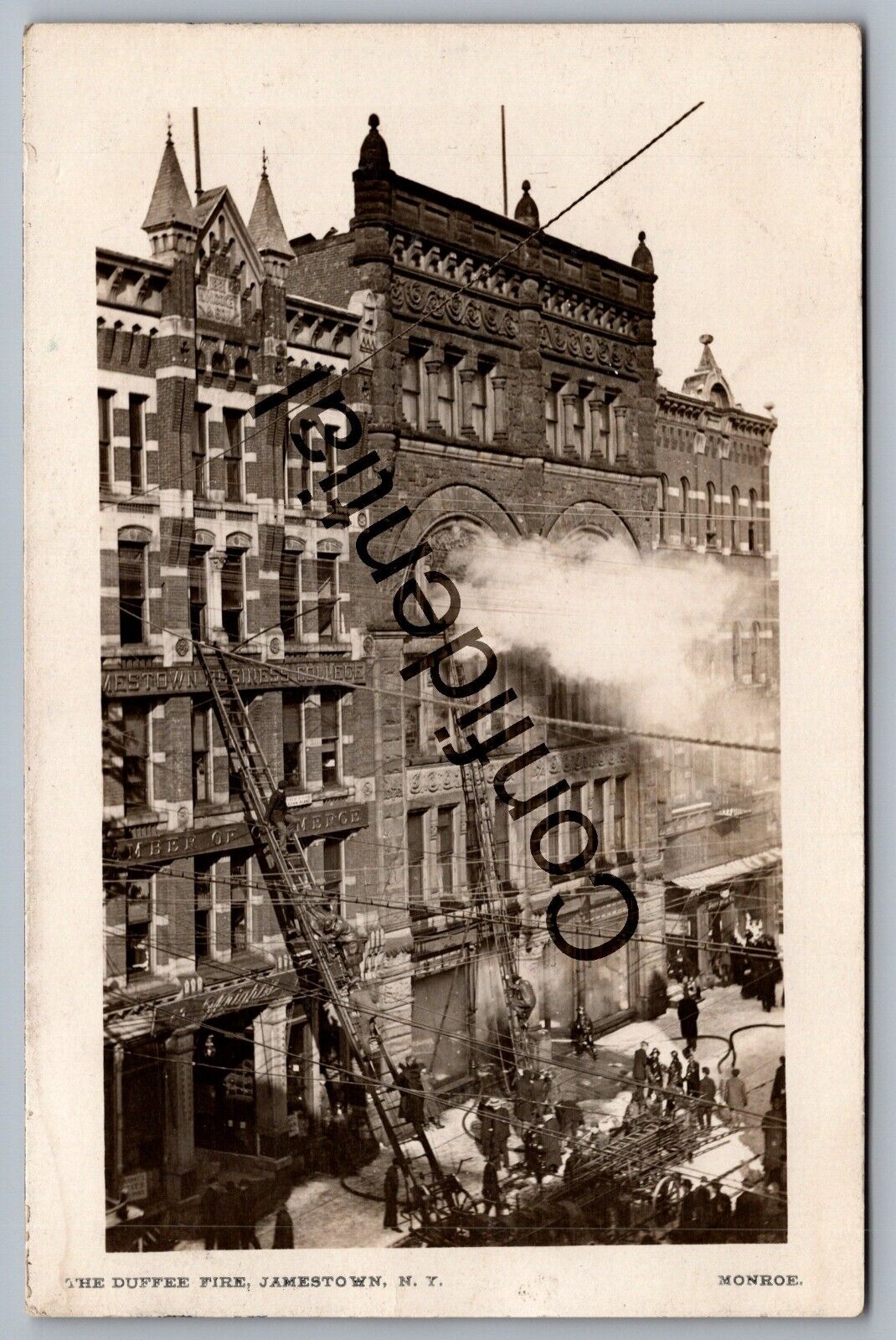 Real Photo The Duffee Fire & Firemen Fire Fighters At Jamestown NY RP RPPC H140