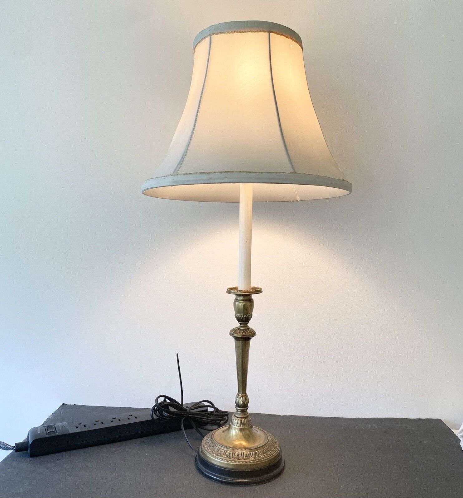 Vintage Frederick Cooper 25” Brass Candlestick Table Lamp Regency Design