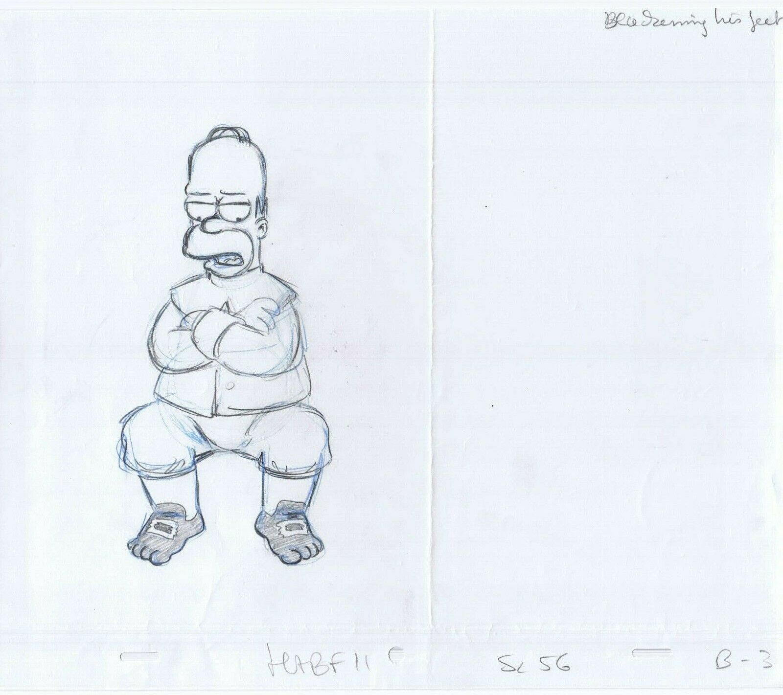 Simpsons Homer 2006 Original Art w/COA Animation Production Pencils SC-56 B-3