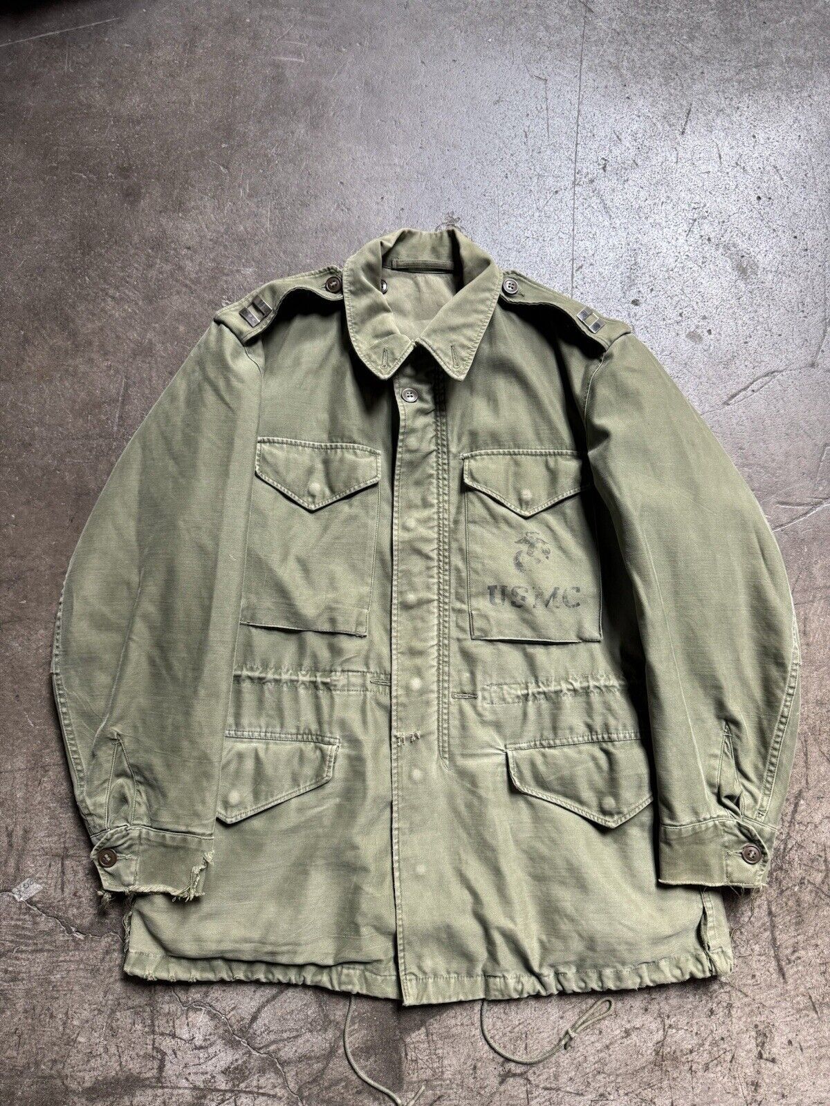 Vintage OG 107 Jacket  USMC Field Coat Mens Military Olive Green