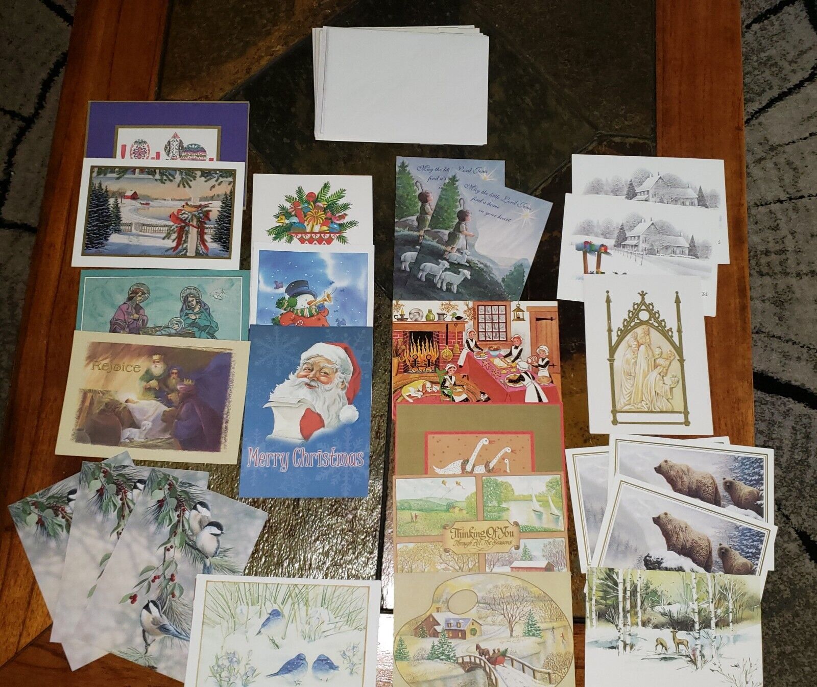 LOT of 24 UNUSED Assorted Christmas Cards with Matching Envelopes (19 different)