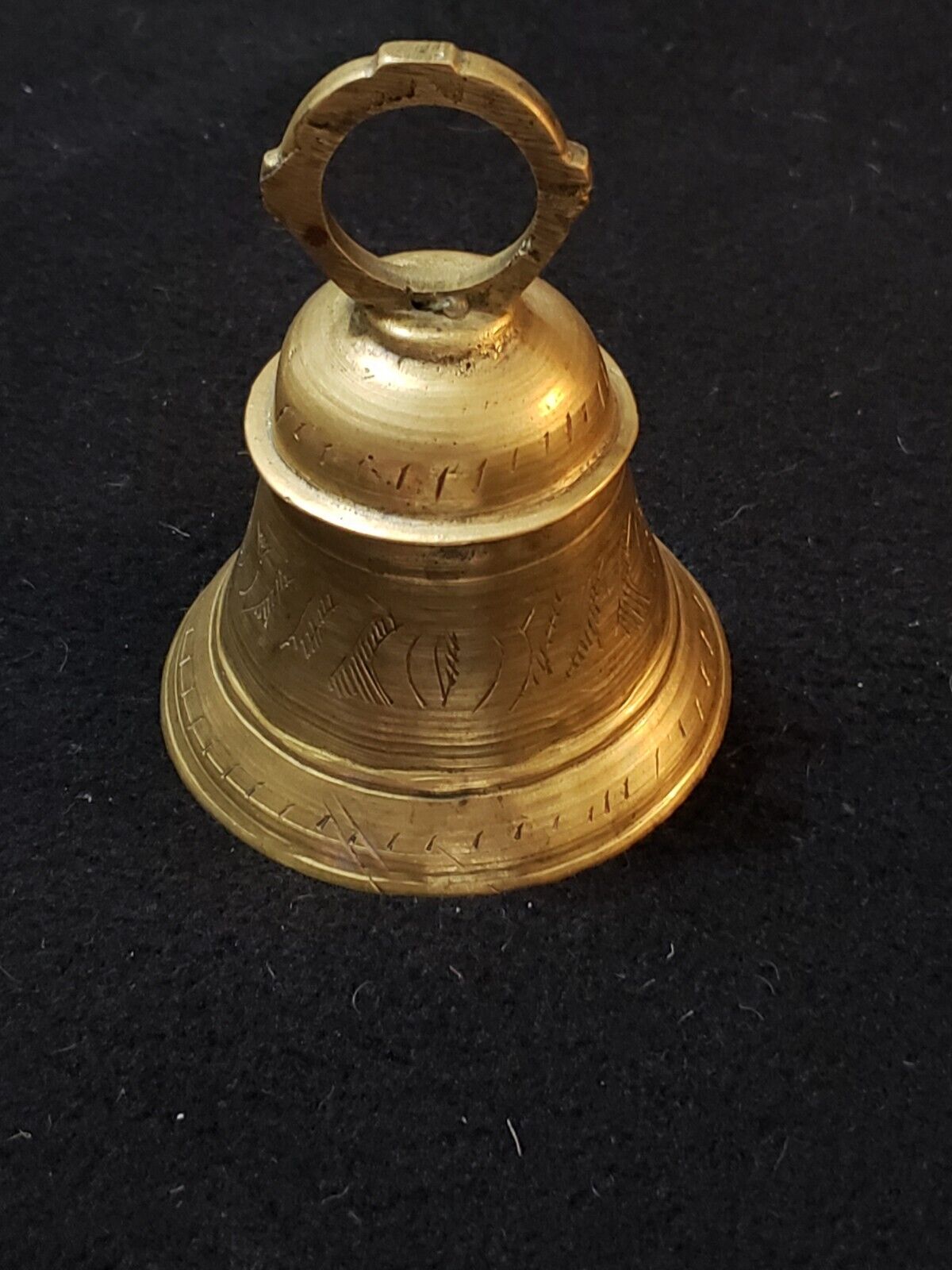Vintage Solid BRASS Bell, Etched, 3\