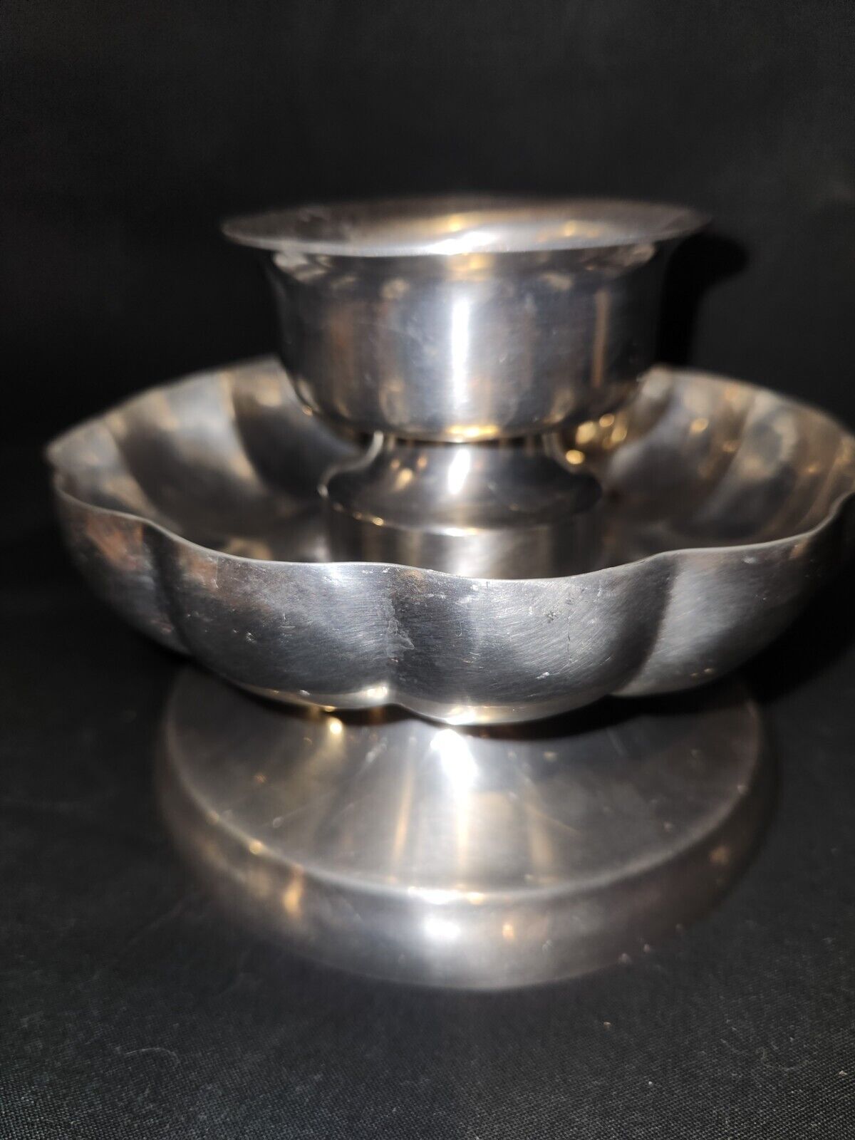 Rare Find - Old Newbury Pewter Small Sauce/Hors d\'Oeuvre Bowl-5Hx6W
