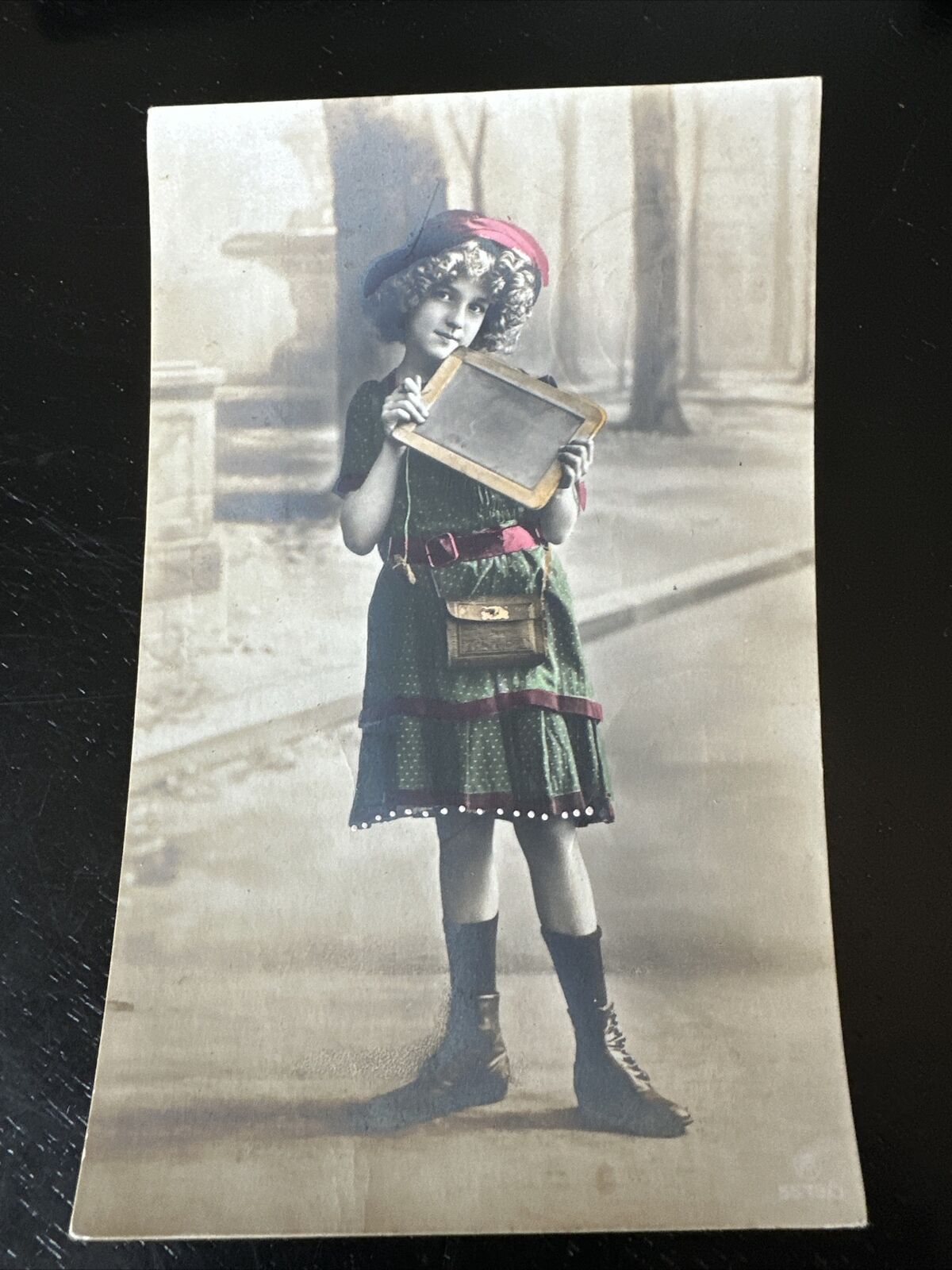 Grete Reinwald photo postcard RPPC VICTORIAN School Girl #5579/3
