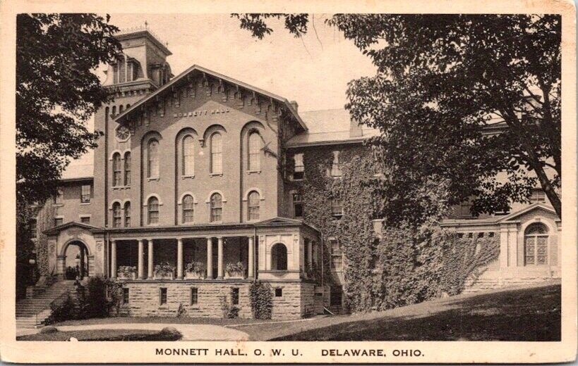 Albertype Postcard Monnett Hall Ohio Wesleyan University Delaware Ohio OH   V824