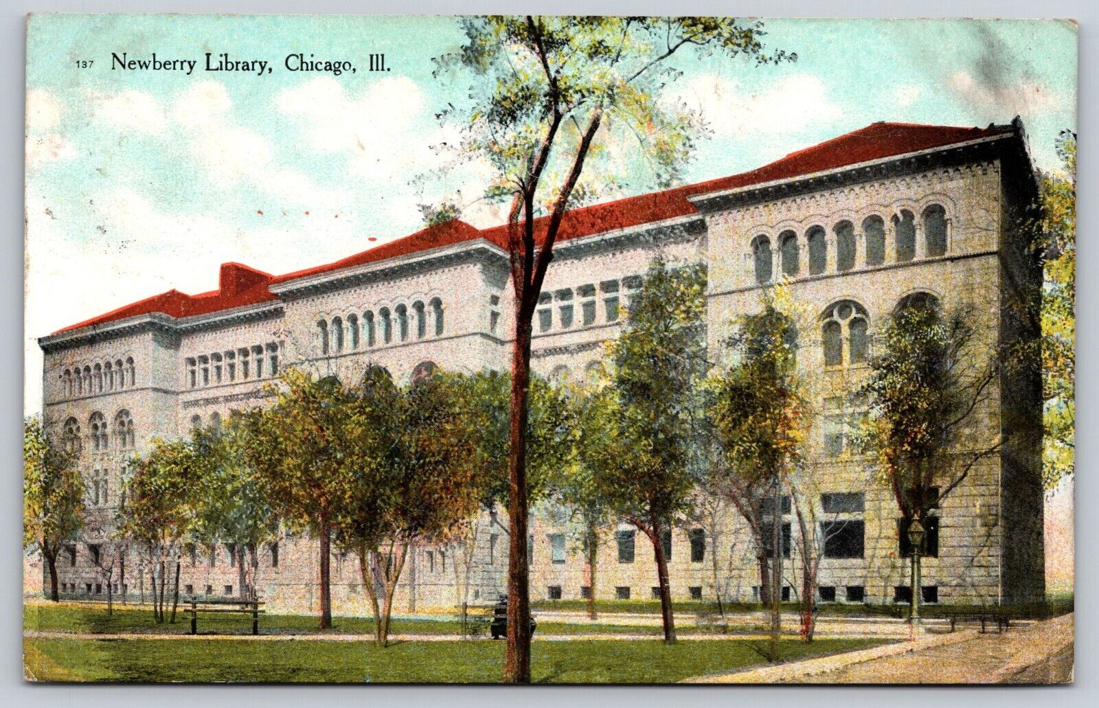 Postcard Newberry Library Chicago Illinois