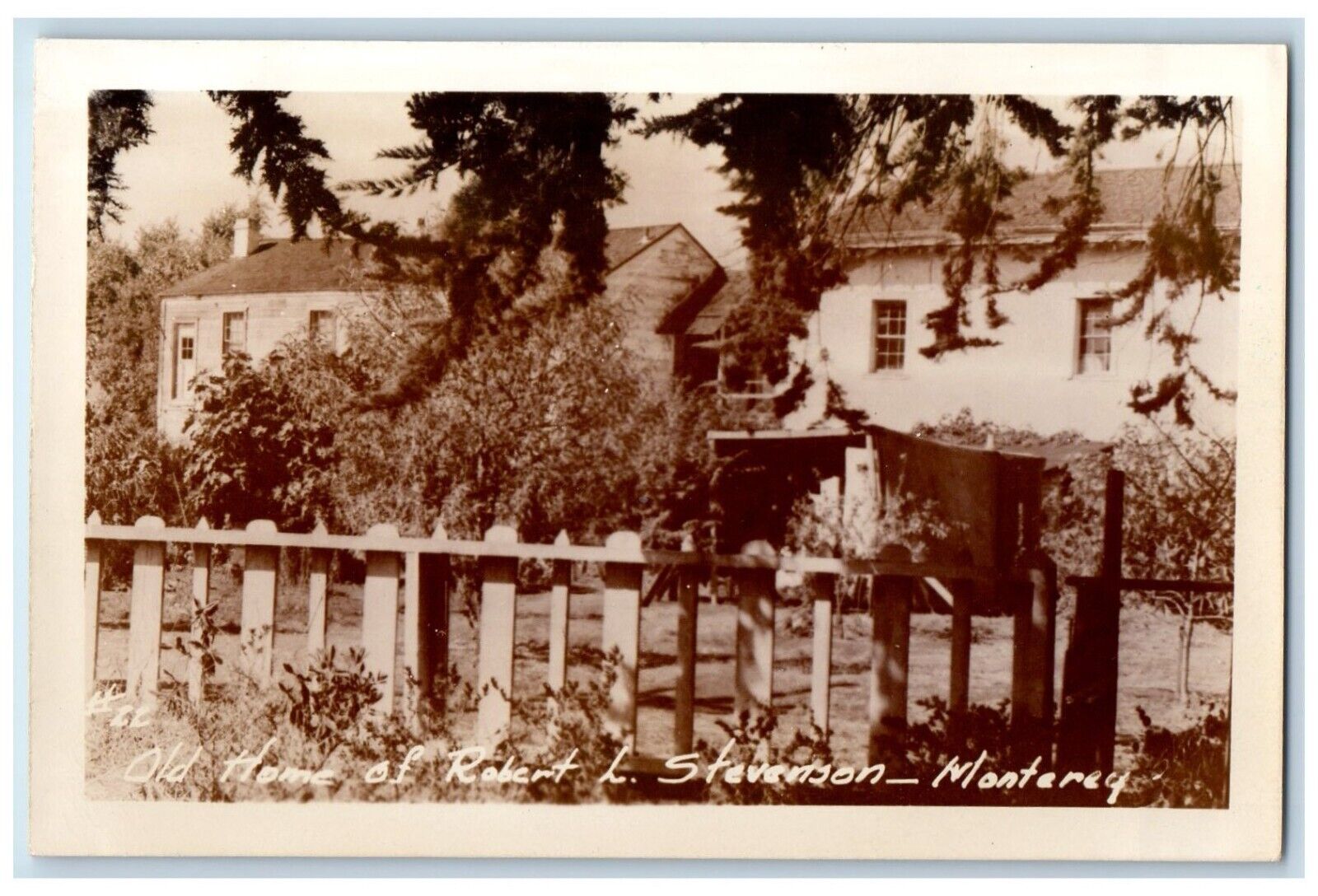 c1940's Old Home Of Robert Louis Stevenson Monterey CA RPPC Photo Postcard