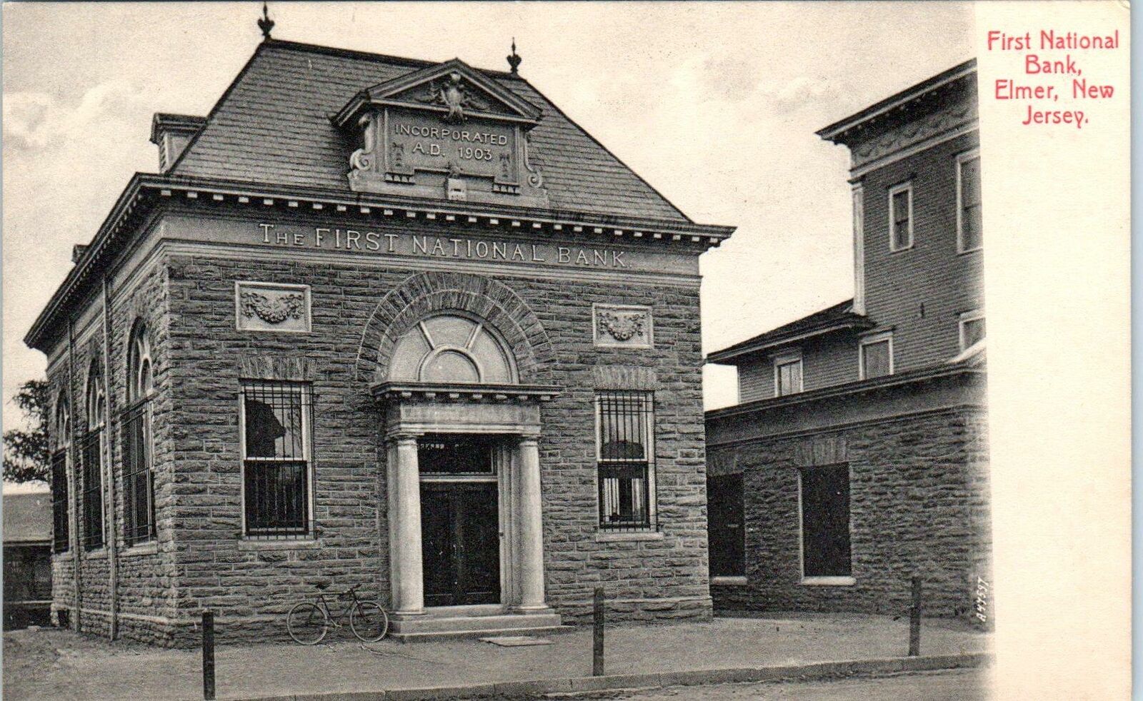ELMER, NJ New Jersey    FIRST  NATIONAL  BANK    c1910s   Postcard