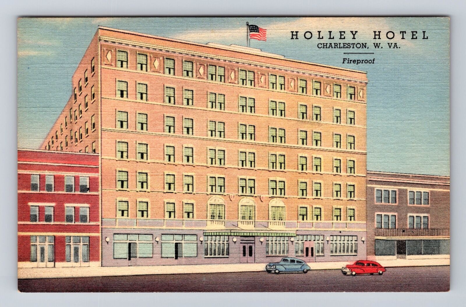 Charleston WV-West Virginia, Holley Hotel, Advertisement, Vintage Postcard