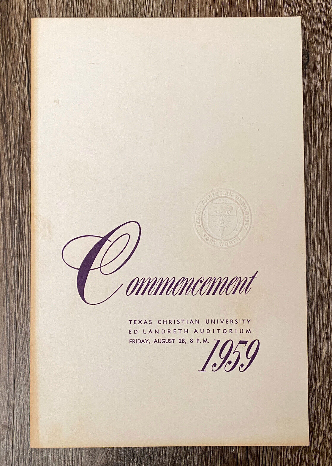 1959 Texas Christian University College Commencement Program