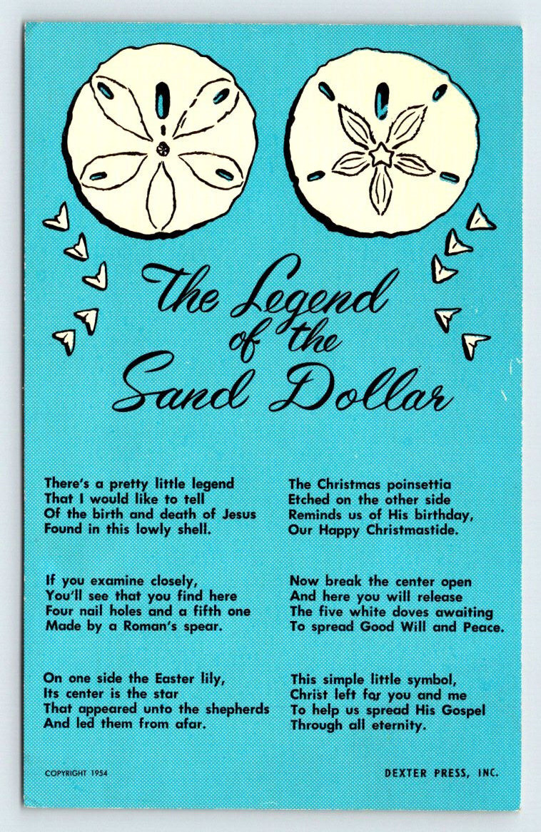 Legend of the Sand Dollar Vintage Postcard AF518