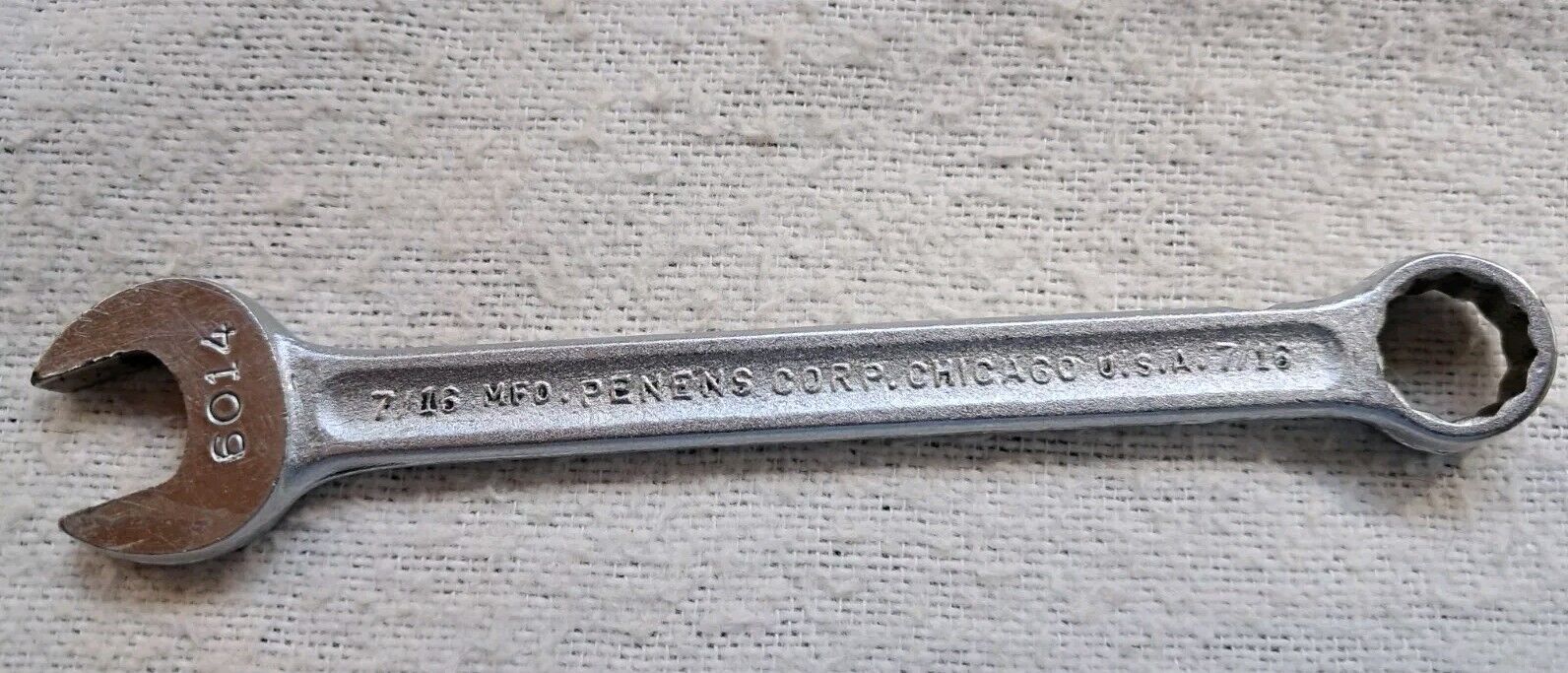 Vintage Penens Corp Chicago 7/16” 12 Point Combination Wrench USA  6014