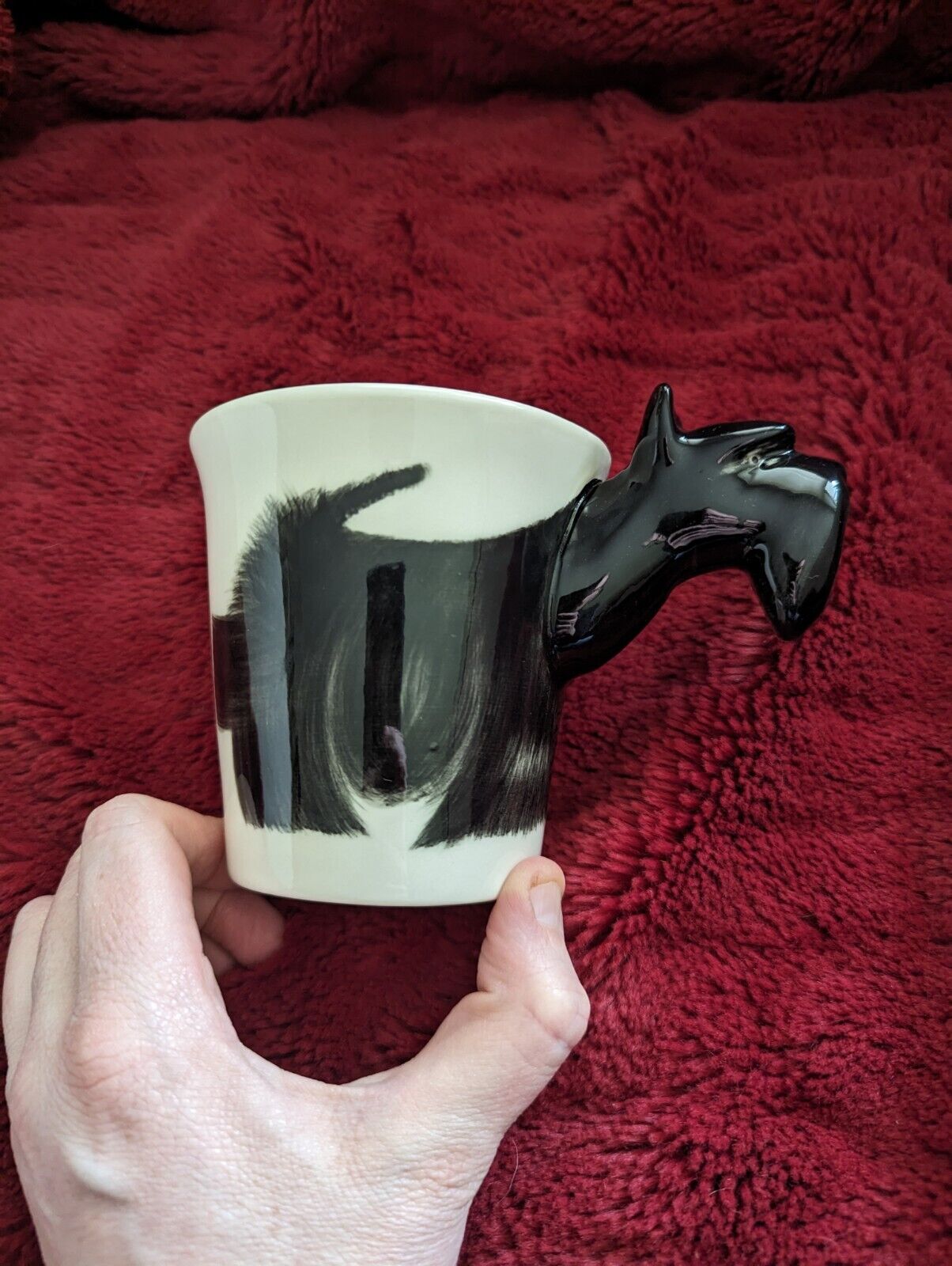 Blue Witch Scottish Terrier Mug Handmade 10cm High