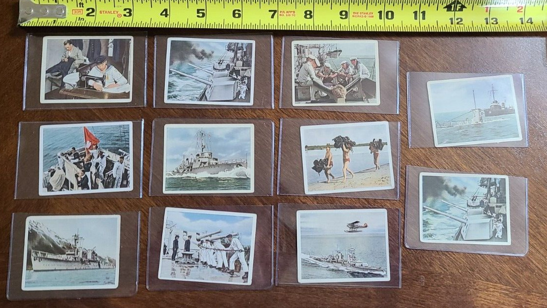 Lot Of 19 Cigarette Trading Cards WW1 Or WW2 Era Navy Theme Kriegsmarine