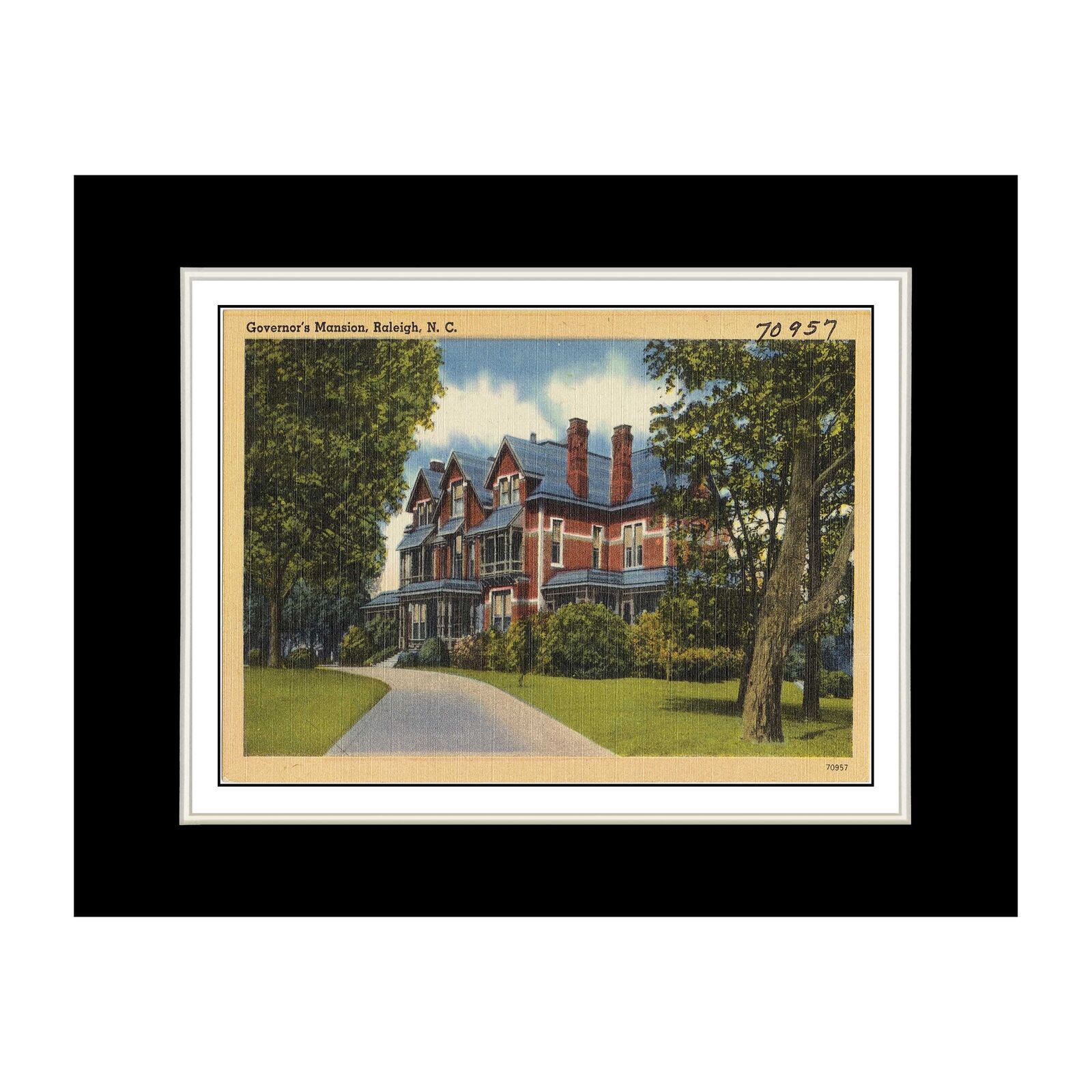 Art Print - North Carolina Postcard - Governor\'s Mansion, Raleigh, N. C.
