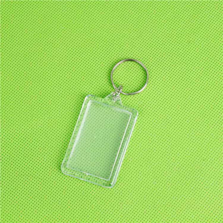 5-40x Clear Blank Acrylic Insert Photo Picture Frame Key Ring Keychain Keyring