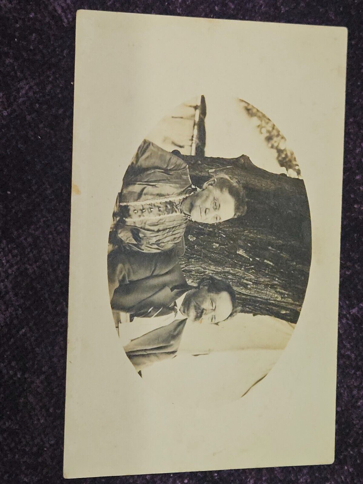 vintage postcard with elderly couple